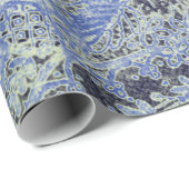 PAPIER À REPASSER CADEAU MOTIF ANTIQUE EN BLEU (Coin rond)