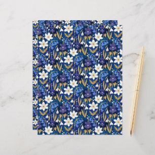 Papier à retouche à motif de fleurs Royal bleu mag