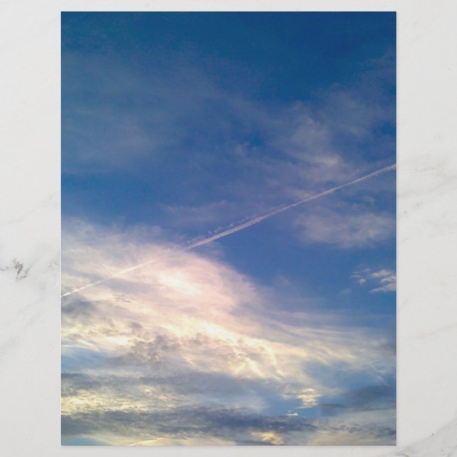 Papier à retouche style ciel bleu et nuages (Devant)