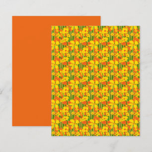 Papier à retro Fleur Jaune Orange Vert