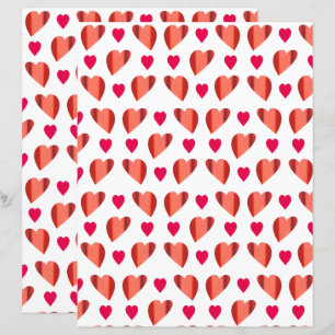 Papier à scandale Coeurs rouges et roses