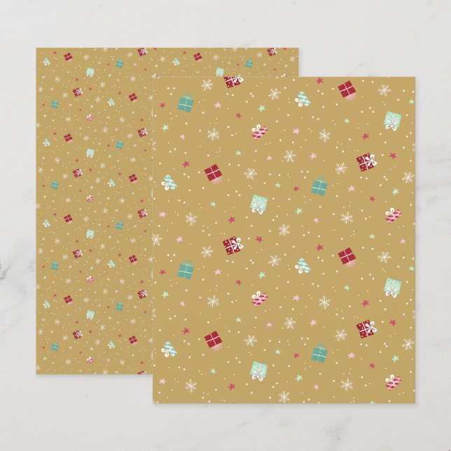 Papier à scandale de Noël d'or (Devant / Derrière)
