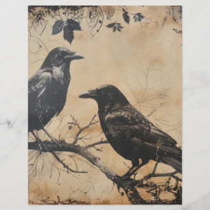 Papier à scandale Halloween Crow vintage