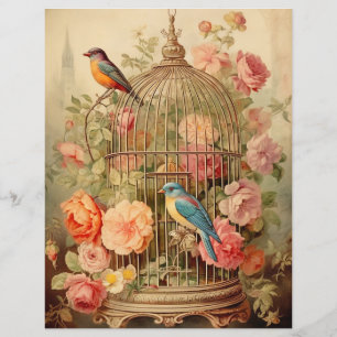 Papier à scandale Oiseaux et fleurs