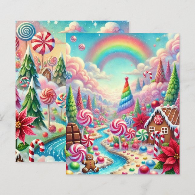 Papier à scandale Poinsettia Candyland (Devant / Derrière)