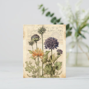 Papier à scandale vintage à base de plantes végéta