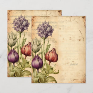Papier à scandale vintage à base de plantes végéta