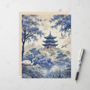 Papier à scandale vintage Blue Willow Dreams