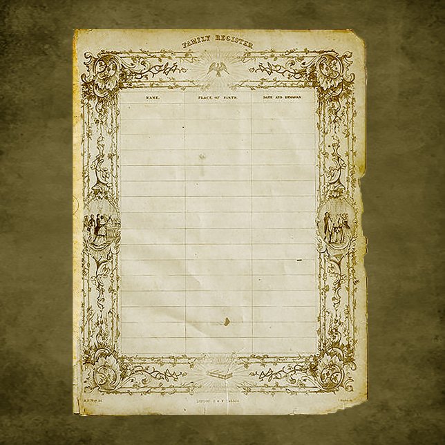Papier à scandale vintage Family Register (Créateur téléchargé)
