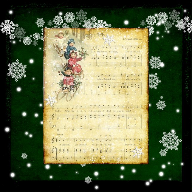 Papier à scandale vintage Jingle Bells (Vintage Jingle Bells Scrapbook Paper)