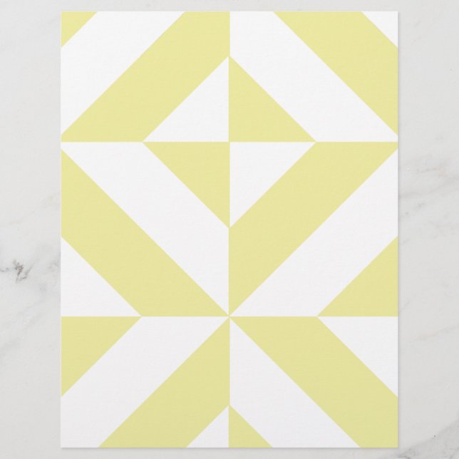 Papier à scrapbook jaune pâle et géométrique (Devant)