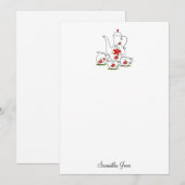 Papier à thé, Cartes de note, Rouge (Devant / Derrière)