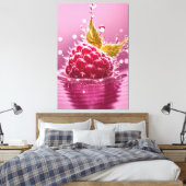 Papier à toile étirée à framboise d'Aqua (Insitu(Chambre))