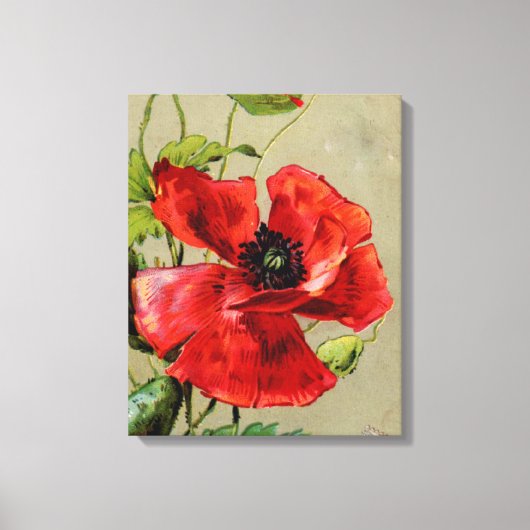 Papier à toile étirée vintage Rouge (Recto)