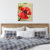 Papier à toile étirée vintage Rouge (Insitu(Chambre))