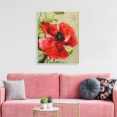 Papier à toile étirée vintage Rouge (Insitu(Salon))