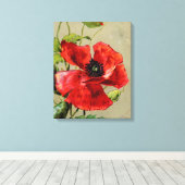 Papier à toile étirée vintage Rouge (Insitu (Plancher de Bois))