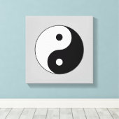 Papier à toile étirée Yin-Yang noir et blanc (Insitu (Plancher de Bois))