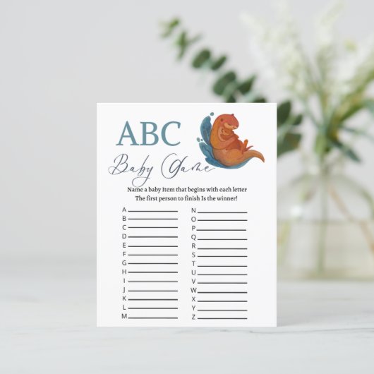 Papier ABC babyshower jeu thème loutre de mer (Debout devant)