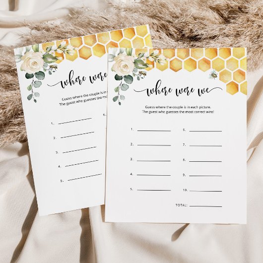 Papier Abee où était nous le jeu de douche nuptiale