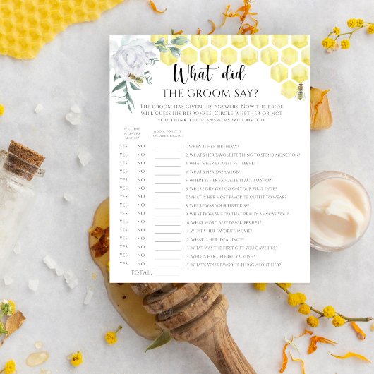 Papier Abeille aquarelle, Qu'est-ce que le marié a dit je