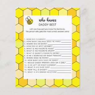 Papier Abeille florale Qui connaît le mieux Papa