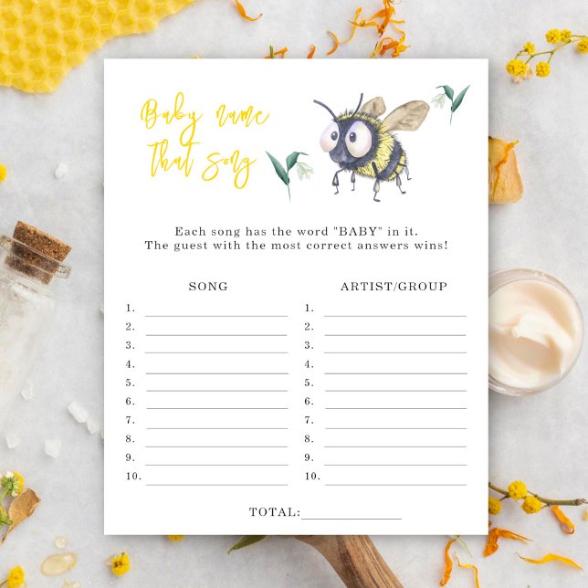 Papier Abeille - Jeu de devinette de chanson pour baby sh (Créateur téléchargé)