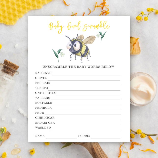 Papier Abeille - Mélange de mots pour bébé (Créateur téléchargé)