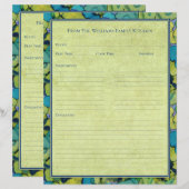 Papier Abstract Watercolor Green Teal Recipe Paper Sheet (Devant / Derrière)