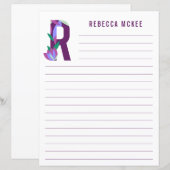 Papier Abstrait à revêtement Alphabet Floral (Devant / Derrière)