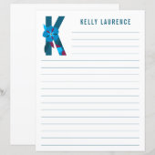 Papier Abstrait à revêtement Alphabet Floral (Devant / Derrière)