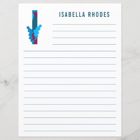 Papier Abstrait à revêtement Alphabet Floral (Devant)