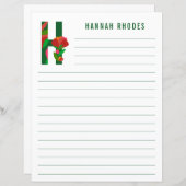 Papier Abstrait à revêtement Alphabet Floral (Devant / Derrière)