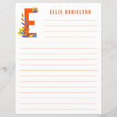 Papier Abstrait à revêtement Alphabet Floral (Devant)