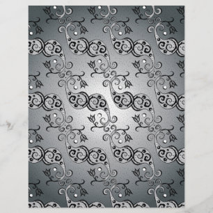 Papier Abstrait Argent et noir Tulip Motif à la fois