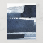 Papier Abstrait Marine bleu aquarelle or cadre Mariage (Dos)