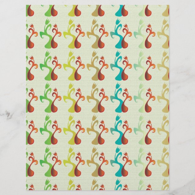 Papier Abstrait Multicolor Tulip motif floral (Devant)