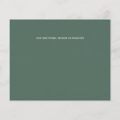 Papier Abstrait Olive Green Orange Wedding Invite (Dos)
