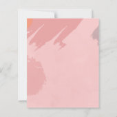 Papier Abstrait rose orange Belle Faire-part de mariage (Dos)