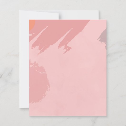 Papier Abstrait rose orange Belle Faire-part de mariage (Dos)