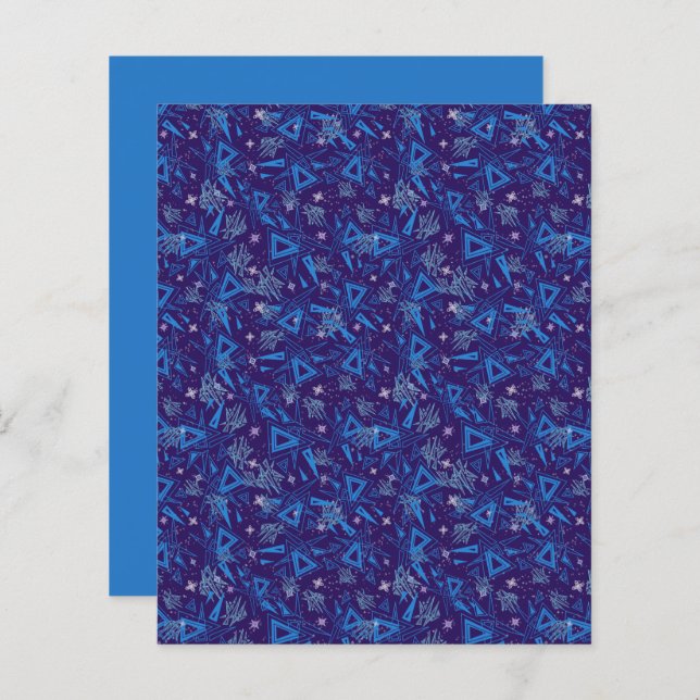 Papier Abstrait Triangle bleu Aqua Ice Crystals Scrapbook (Devant / Derrière)