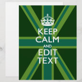 Papier Accent Vert Gardez Le Calme Et Votre Texte Union J (Devant / Derrière)