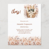 Papier Accueil crème fleurons rose invitation anniversair (Devant)