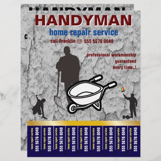 Papier Accueil Réparation Handyman Service Petite entrepr (Devant / Derrière)