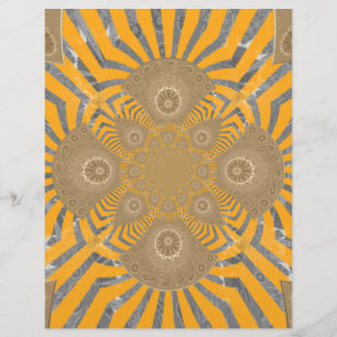 Papier Achempong African Zebra: Orange & Grey Radiance