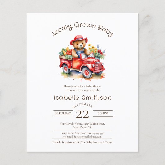 Papier Achèvement du Baby shower à croissance locale (Devant)