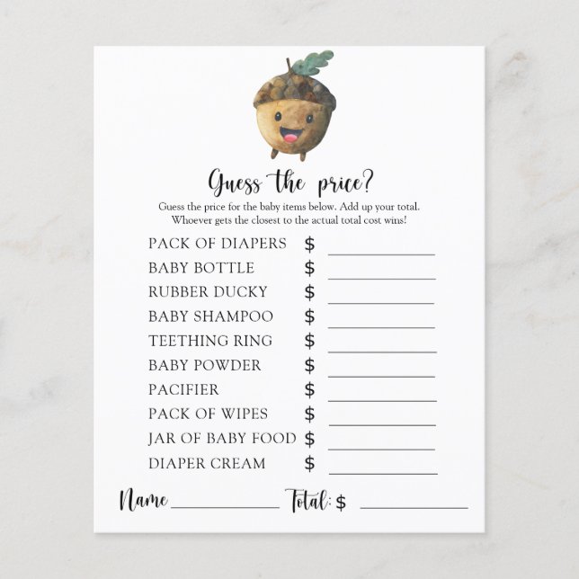 Papier Acorn - Devinez le prix ! Jeu (Devant)