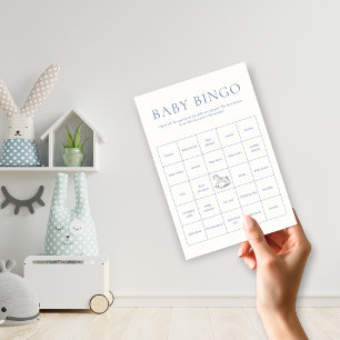 Papier Activité Baby Shower Toile De Jouy Garçon Ruban Bl
