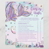 Papier Activité de Baby shower de la sirène au-dessus ou  (Devant / Derrière)