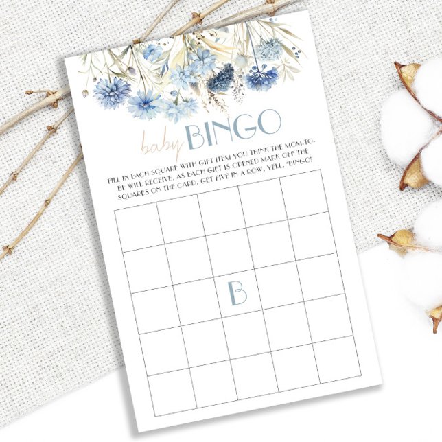 Papier Activité de bingo pour cadeau de bébé à fleurs ble (Créateur téléchargé)